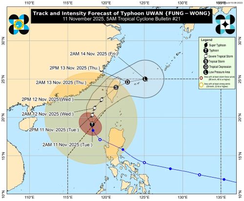 Typhoon Uwan exits PAR, but effects still felt; reentry possible — PAGASA